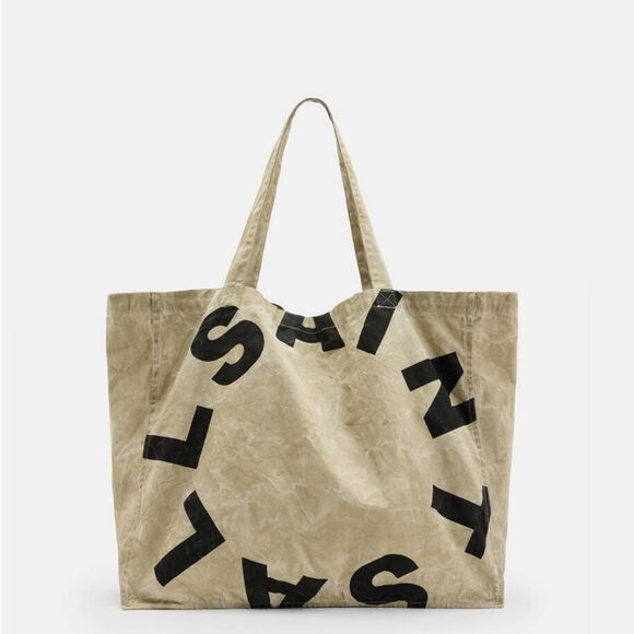 NWT AllSaints Large Tierra Canvas Tote Bag - Picture 2 of 7
